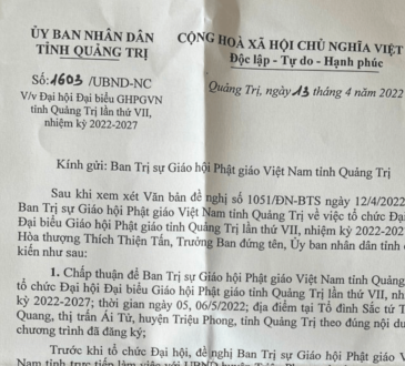 THÔNG BÁO số: 1603/UBND-NC của UBND tỉnh Quảng Trị